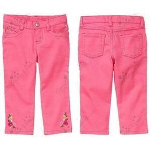 NEW Gymboree girls 4 SLIM pink stretch skinny jeans pants embroider flowers blue